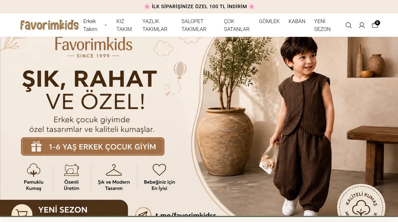 Favorim Kids web sitesi ekran görüntüsü